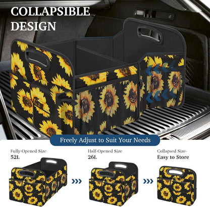 Femuar Car Trunk Organizer with Large Capacity Waterproof Car Accessories for Women & Men, Collapsible Trunk Organizer for Suv/Jeep/Sedan,Tools (Black, Standard)