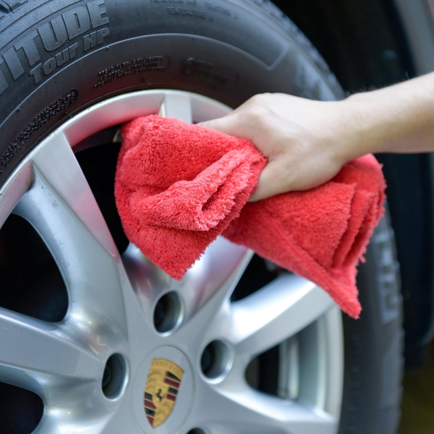 CARCAREZ Microfiber Towels for Cars, Car Drying Wash Detailing Buffing Polishing Towel with Plush Edgeless Microfiber Cloth, 450 GSM 16x16 in. Pack of 6