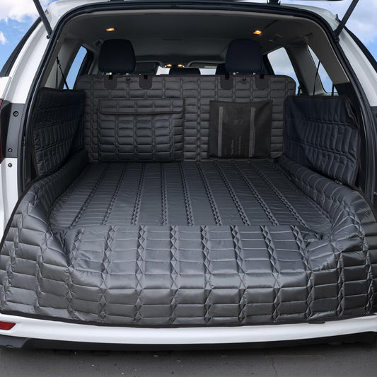 Reliadura SUV Cargo Liner for Dogs, Waterproof Dog Trunk Cover with Bumper Flap Protector, Pet Cargo Mat for SUVs Sedans Vans, Non-Slip Scratchproof Dog Seat Cover, Large Size Universal Fit