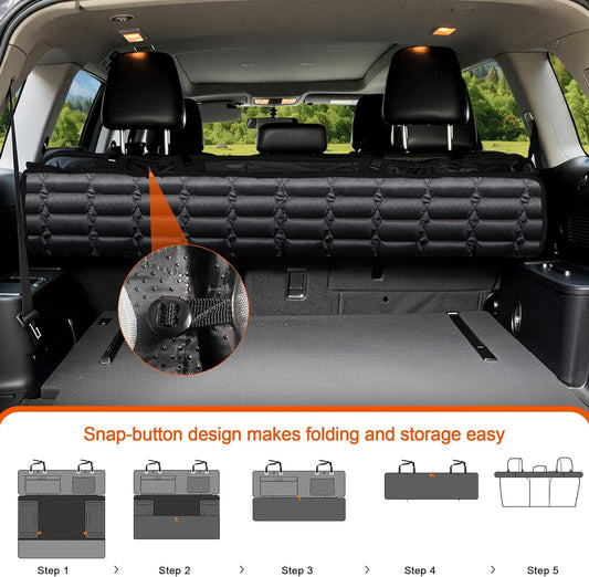 Reliadura SUV Cargo Liner for Dogs, Waterproof Dog Trunk Cover with Bumper Flap Protector, Pet Cargo Mat for SUVs Sedans Vans, Non-Slip Scratchproof Dog Seat Cover, Large Size Universal Fit