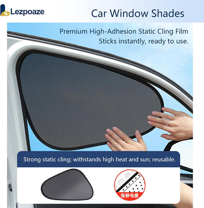 2-Pack Car Window Shades | Mesh Static adsorption Side Window Anti-UV Sunshade Curtain | Universal Fit 99% Vehicles | Foldable Car Shades