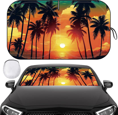 Iridescent Sun Shade for Car Windshield, Foldable Universal Car Windshield Upgrade Sunshade Enhanced UV Rays Reflective Sun Visor Shade Keeps Vehicle Cool