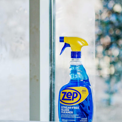Zep Streak-Free Glass Cleaner - 1 Gallon (Case of 4) ZU1120128 - Professional Grade Formula that Cleans Dirt, Fingerprints, Grime, Smoke Haze, and Toothpaste on Windows, Mirrors, and Other Glass