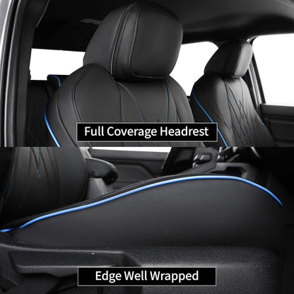 EKR Tacoma Car Seat Covers Custom Fit for Toyota Tacoma (Petrol) 2024 2025 2026 DoubleCab/CrewCab SR/SR5/TRD Sport/TRD Off-Road/Limited -Truck Seat Covers Full Set,Faux Leather(Black)