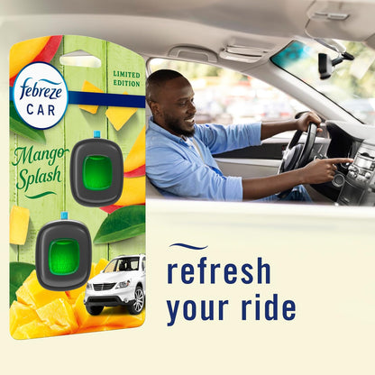 Febreze Car Air Freshener, Odor-Fighting Automotive Vent Clip, Scented Car Accessories, Long Lasting for Strong Odors, Hawaiian Aloha Scent, 4 Count