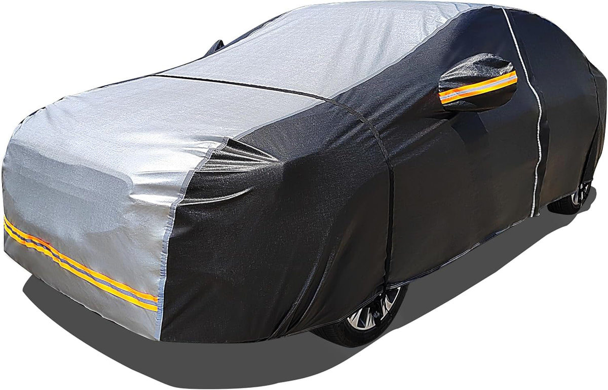 6 Layers Car Cover Waterproof All Weather Car Cover Waterproof All Weather, Outdoor Full Exterior Cover Rain Sun UV Snowproof Protection with Zipper Cotton for SUV (185-190inch)