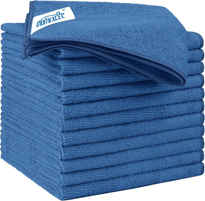 HOMEXCEL Microfiber Cleaning Cloth 12 Pack, 12.5 x 12.5 inch Microfiber Towels for Cars, Ultra Absorbent Washing Cloth, Lint Free Streak Free Cleaning Rags for Car, Kitchen, and Window (Grey)