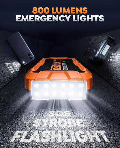 TREKURE Car Battery Jump Starter 8000A 26800mAh, Portable Car Jump Starter for All Gas and 12L Diesel Engines, Power Bank & Battery Jumper, Portable Jump Box Car Battery with Fast Charge, LED Light