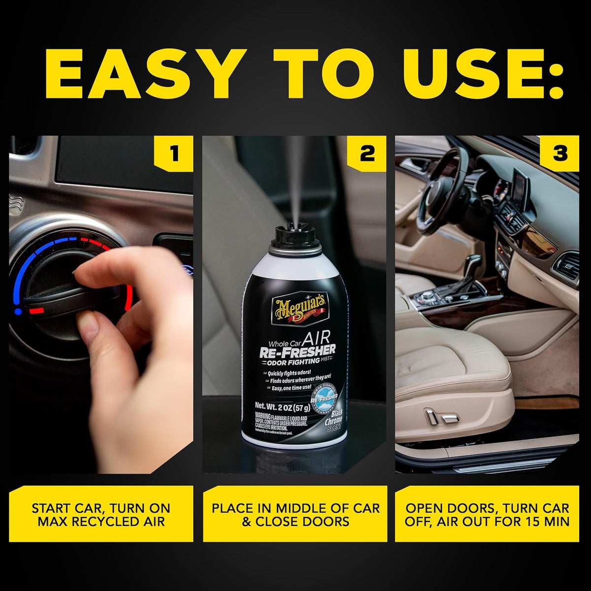 Meguiar’s Whole Car Air Refresher Odor Eliminator, Summer Breeze, 2 Oz— Car Air Freshener For Commuters, Detailers; Mist Refreshes Cabin For Sedan, Suv, Truck, Van