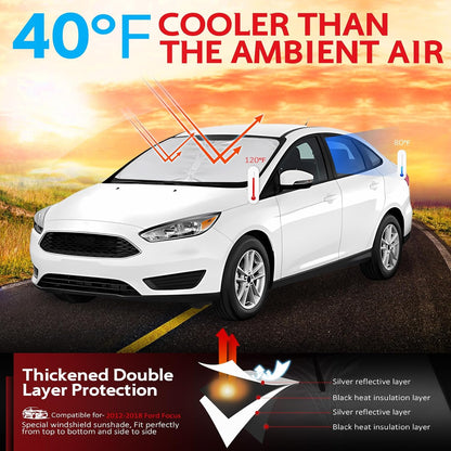 KAYZT Windshield Sun Shade for 2019-2025 2026 Chevy Silverado 1500 /GMC Sierra 1500 2500HD 3500HD Foldable Sunshade Front Window Custom Fit Car Accessories - Colors B