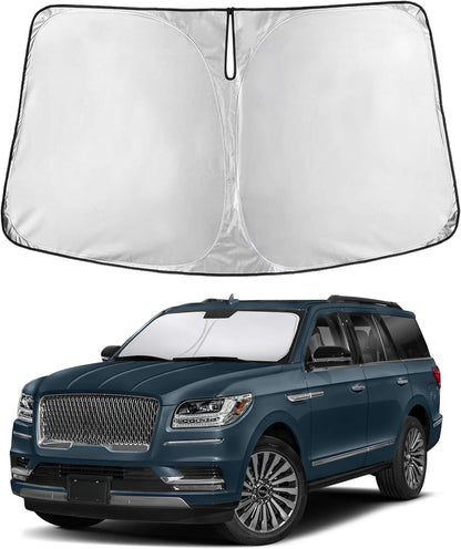 EcoNour Car Windshield Sun Shade | 2025 Upgraded Innovative No-Light-Pass Technology for Maximum Coverage | Foldable Sun Shade Keeps Your Vehicle Cool | Must-Have Car Accessories | Small (59" x 29") - Colors N