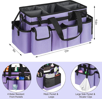 Cleaning Caddy,Cleaning Bag for Housekeepers,Cleaning Supplies Organizer with Handle,Black