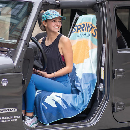 Sprints Athletic Running Towel, Full-Sized, Car Seat Cover - Performance Microfiber (Garden of Races Past)