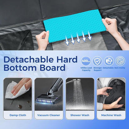 HOB4U Dog Car Seat Cover for Back Seat, Hard Bottom Back Seat Extender for Dogs, Dog Hammock for Car SUV and Trucks - Waterproof, Anti Scratch，Easy to Clean, Supports 400lbs