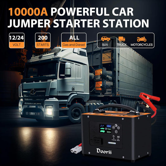6000A Jump Starter with Air Compressor, 10-in-1 Car Jumper Starter Portable, 150PSI Tire Inflator/Air Pump, LED Flashlight for Up to 10.0L Gas / 8.0L Diesel Engines
