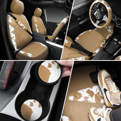 CAR PASS Waterproof Universal Car Floor Mats, Leopard Print Car Mats Fit for SUV,Vans,sedans, Trucks,Set of 4pcs Car Carpet with Driver Heel Pad and Nibs Backing, Leopard Car Accessories Gray Leopard