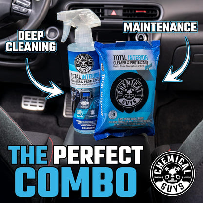 Chemical Guys Canister Wipes - Total Interior Cleaner & Protectant, Great For Cars, Trucks, SUVs, RVs, & More (60 Ct)