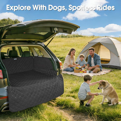 ALLANSING SUV Cargo Liner for Dogs - Heavy-Duty 900D Oxford Waterproof Pet Cargo Protector with 3-Sided Zippered All-Round Protection & TPU Suction Cups, Fits Compact SUVs