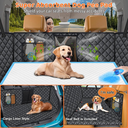 URPOWER Dog Car Seat Cover for Pets 100% Waterproof Seat Cover Hammock 600D Heavy Duty Scratch Proof Nonslip Durable Soft Back Seat Covers for Cars and SUVs