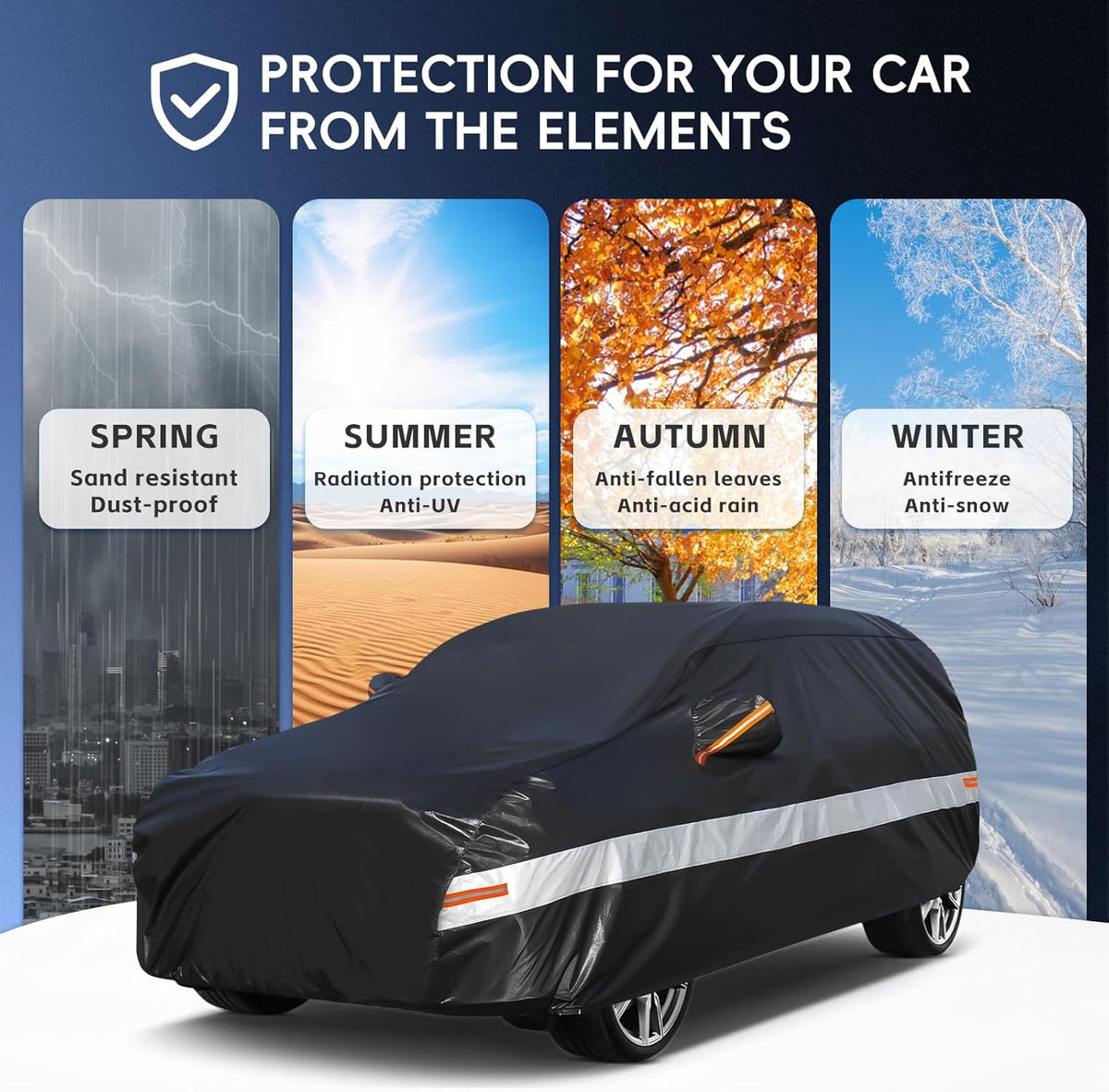 10 Layers Car Cover Custom Fit for Mercedes Benz C Class C250 C300 C43 C63 (1993-2026), Waterproof All Weather for Automobiles, Outdoor Full Cover Sun Dust Rain Protection with Cotton. Black - Colors C