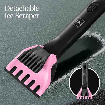 Best Choice Products Snow Brush with Squeegee & Ice Scraper, Up to 39" Extendable Foam Grip, 270° Pivoting Snow Brush for Car Truck SUV, Storage Bag Included - Pink