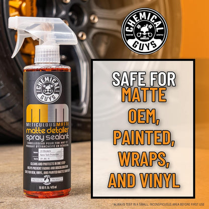 Chemical Guys Meticulous Matte Finish Detailer and Spray Sealant – Quick Detailer Spray for Satin and Matte Surfaces – Safe for Vinyl Wraps on Cars, Trucks & SUVs, 16 oz