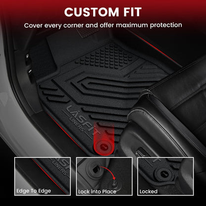 LASFIT Floor Mats for Honda CR-V 2026 2025 2024 2023 (Gasoline & Hybrid & e:FCEV), All Weather TPE Custom Fit Anti-Slip Pet Friendly Car Liners, 1st & 2nd Row Black