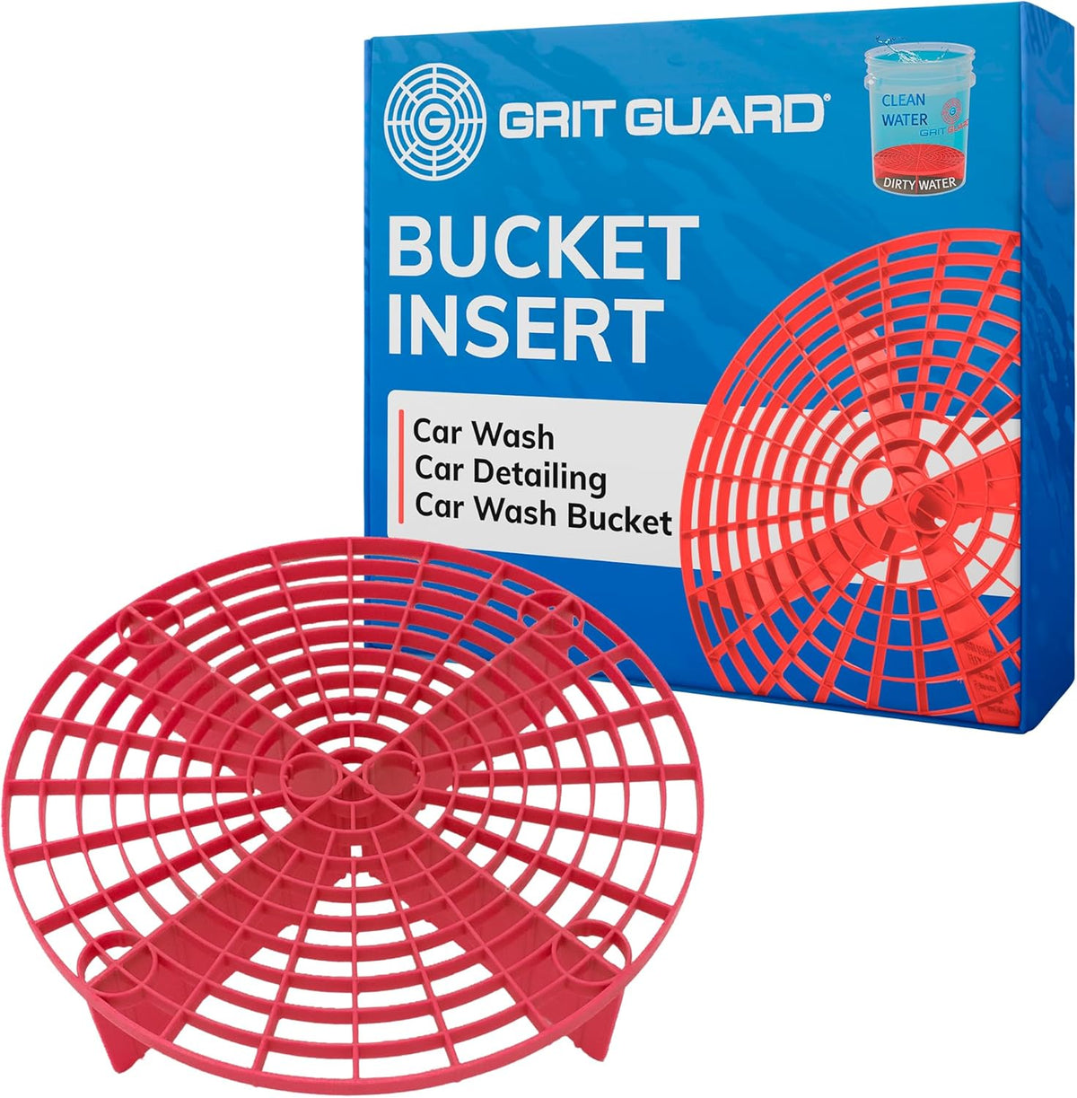 Grit Guard The Original Black Bucket Insert - 10" Diameter Car Wash Bucket for Car Washing, Detailing Compatible with 3.5, 4, 5 and 6 Gallon Buckets - Made in the USA