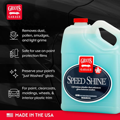 Griot's Garage Speed Shine for Car Detailing, Quick Detailer for All Exterior Surfaces, Trim and Wheels, Provides a Glossy Finish, 11146, 35 oz
