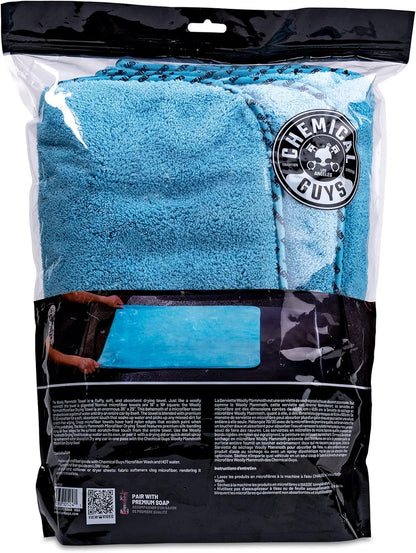 Chemical Guys Woolly Mammoth Large Microfiber Drying Towel - 36 x 25 Inch Gray, Ultra Plush Super Absorbent Car Drying Towel for Cars, Trucks, SUVs, Motorcycles, RVs, and Auto Detailing