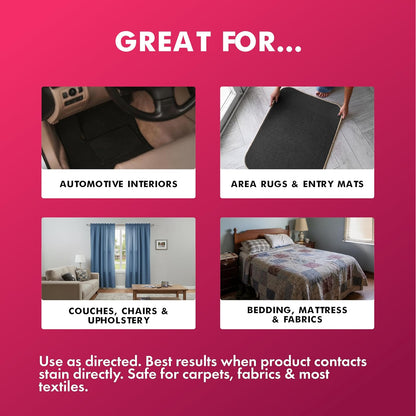 RemoovABull Carpet & Upholstery Stain Remover – Fast Acting, Powerful Cleaner for Oil, Grease, Dirt, Coffee, Urine & More – Ideal for Car Interiors, Fabrics, & Carpets – Made in the USA