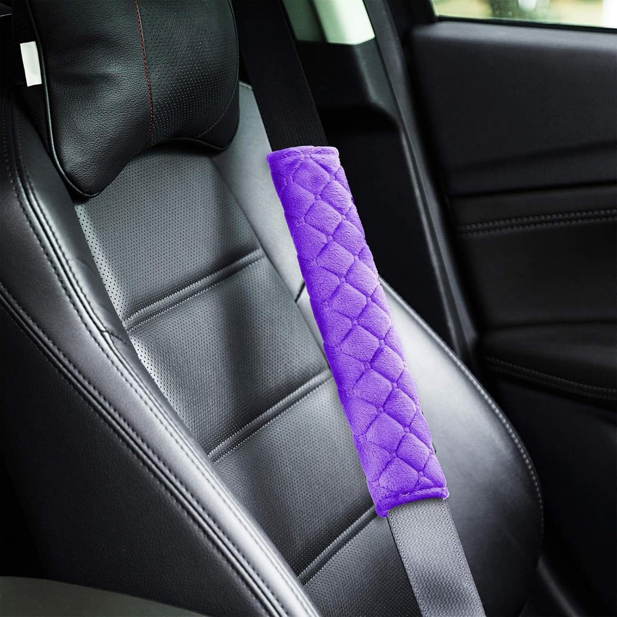 Tatuo 4 Pack Seat Belt Cover Extra Long Seat Belt Pads for Car Soft Comfort Shoulder Strap Covers Harness Pads Helps Protect Your Neck and Shoulder(10.6 Inch,Black)