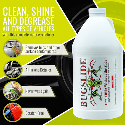 BugSlide Bug Remover – All Purpose Car Cleaner & Detailer Spray, For Vehicle Interior & Exterior Use, Shines, Degreases, Polishes, Wipes Away Bugs on Plastic, Metal,Glass, Windows, Mirrors, 32 oz