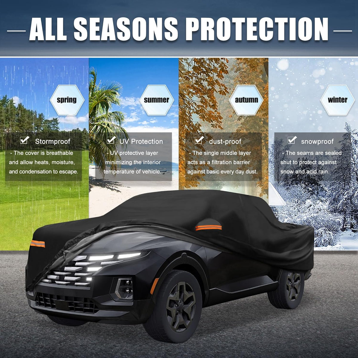 X AUTOHAUX Car Cover for Honda Civic Sedan/Coupe 210D-PU Outdoor Full Car Cover All Weather with Door Zipper for Waterproof Windproof Sun Rain Snow Protection