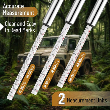 UNCO Pencil Tire Gauge, 2 Pack, 10-75 PSI, Car Tire Air Gauge