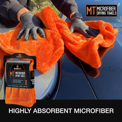 Suds Lab Large Microfiber Drying Towel (24 in x 35 in) Car Exterior Cleaning and Detailing Cloth, Safe On Plastic Trim, Glass, Carbon Fiber, Paint