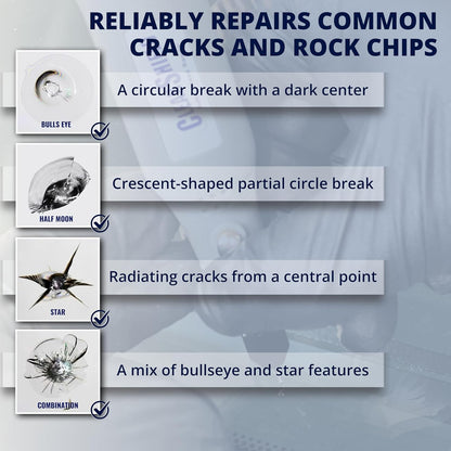Clearshield Windshield Repair Kit - Window Rock Chip Repair Kit - Cracked Windshield Repair Kit - Auto Glass Repair Kit for 200+ Repairs