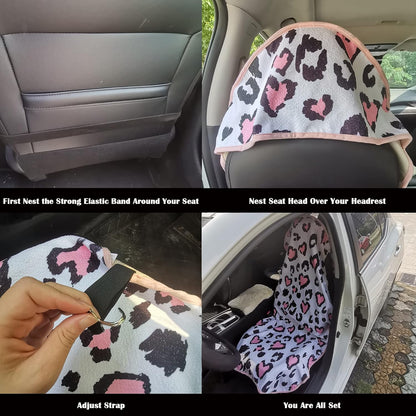 Car Seat Cover Protector Front Seats,for Gym Workout,Running,Swimming,Beach and Hiking,Waterproof Sweat Towel Bucket Seat Covers for Cars SUV Trucks (Black, 1Pcs)