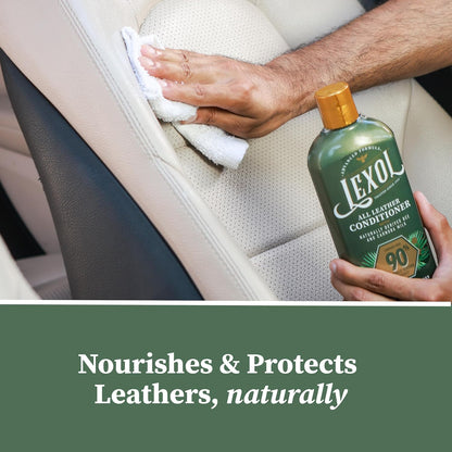 Lexol All Leather Cleaner, Naturally Derived Leather Care Cleaner with Aloe Vera, Great for Car Interiors, Boots, Furniture, Bags, Jackets and More, 16.9 fl oz