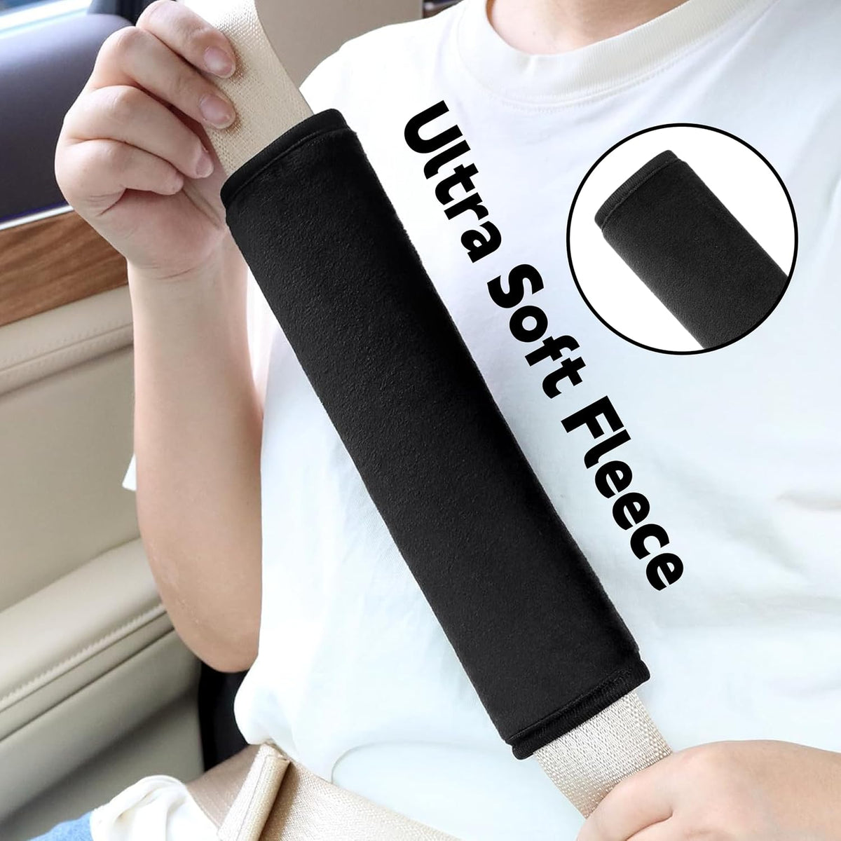 4 Pack seat Belt Cover pad,Seatbelt Cushion,car seat Strap Covers,car seat Belt Cover,car seat Shoulder Strap Pads,Compatible with Most Cars Helps Protect You Neck and Shoulder (Black)