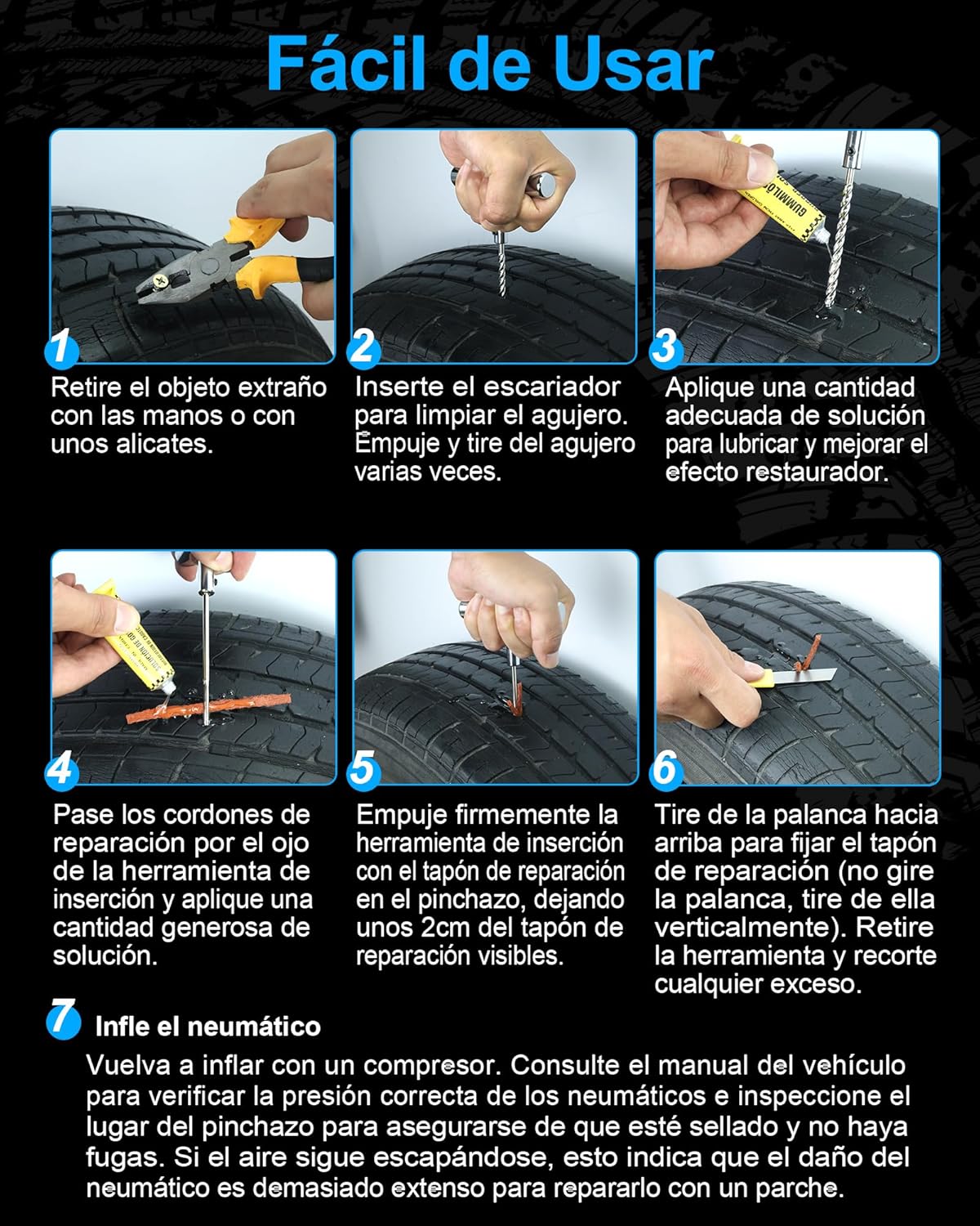 Tire Repair Kit with Plugs, Tire Plug Kit Heavy Duty Professional for Car, ATV, Motorcycle, Truck, Flat Tire Emergency Repair (Boxed Type - 16 PCs)