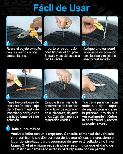Tire Repair Kit with Plugs, Tire Plug Kit Heavy Duty Professional for Car, ATV, Motorcycle, Truck, Flat Tire Emergency Repair (Boxed Type - 16 PCs)