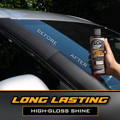 Chemical Guys Black Trim Restorer Gel for Exterior Plastic, Rubber, and Vinyl, Restores Faded Trim with Deep Black Finish, Controlled Application Formula, 16 Oz