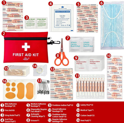 152 Piece Small First Aid Kit, Travel Size First Aid Kit TSA Approved, Mini Forst aid kit for Home, Car, Travel, Camping, Truck, Sports, Office, Hiking Med Kit for Backpack