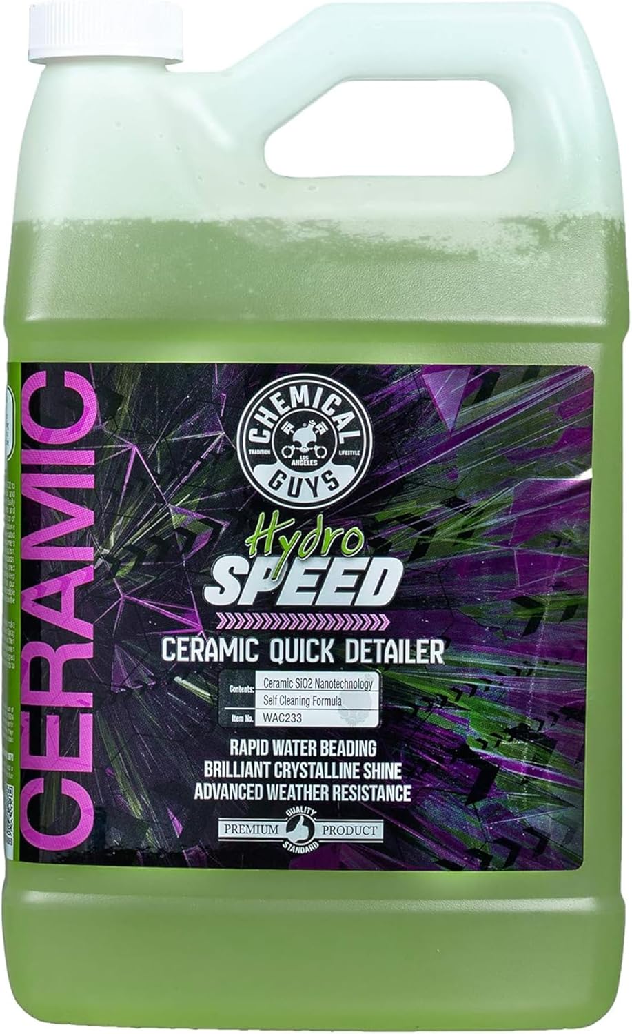 Chemical Guys HydroSpeed Ceramic Quick Detailer Spray - SiO2 Shine Car Detailer Spray for Cars, Trucks, SUVs, Motorcycles and RVs, Boosts Gloss, Hydrophobic Protection and Slickness, 128 oz