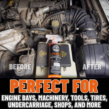 Chemical Guys Signature Series Orange Degreaser Spray - Heavy Duty All Purpose Cleaner for Engines, Tires, Undercarriages, Tools and More, Professional Strength, Breaks Down Grease, Oil & Grime, 16 oz