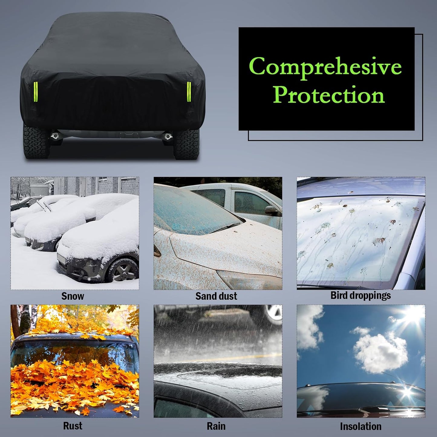 Car Cover Custom Fit for Toyota Corolla 2000-2025, Honda Civic 1991-2025, Waterproof All Weather Full Exterior Cover Rain Sun Protector Car Cover with Door Zipper