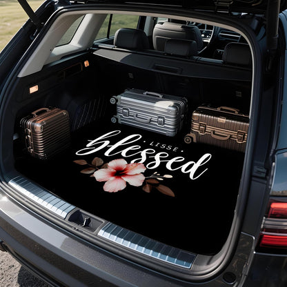 Universal Car Trunk Mat 29" x 39",Purple Colorful Flowers All Weather Trunk Protection Cargo Liner, Durable Cargo Mat Rear Trunk Liner,Stylish Vehicle Interior Accessories Suitable for Most Car Models
