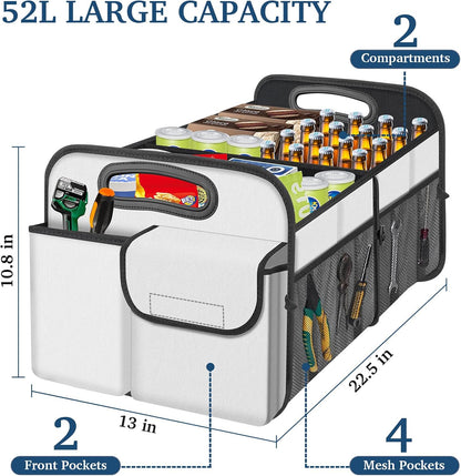 Femuar Car Trunk Organizer with Large Capacity Waterproof Car Accessories for Women & Men, Collapsible Trunk Organizer for Suv/Jeep/Sedan,Tools (Black, Standard)