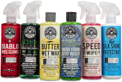Chemical Guys Car Wash Kit 14-Pc Arsenal Builder - with Foam Blaster, Wash Bucket, Towels, Applicators, and 16 oz Soaps, Waxes, and Cleaners - Complete Car Detailing Gift Set, Works with Garden Hose